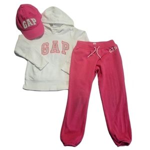 GAP Kids Logo Hoodie Sweatpant & Hat Bundle - Girls S(6-7)